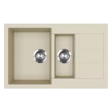   Blanco Evido Cubo 6S Compact két medencés gránit 80x50 cm mosogató, bézs 105572