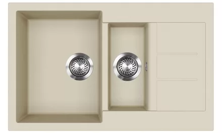 Blanco Evido Cubo 6S Compact két medencés gránit 80x50 cm mosogató, bézs 105572