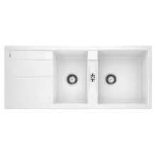   Blanco Metra 8 S két medencés gránit mosogató csepegtető felülettel 116x50 cm, fehér 513064