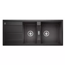   Blanco Metra 8 S két medencés gránit mosogató csepegtető felülettel 116x50 cm, antracit 513071