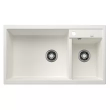   Blanco Metra 9 két medencés gránit mosogató lefolyógarnitúrával 86x50 cm, balos / fehér 513269