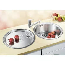   Blanco Rondoset rozsdamentes acél mosogató csepegtető felülettel, fényezett 513310