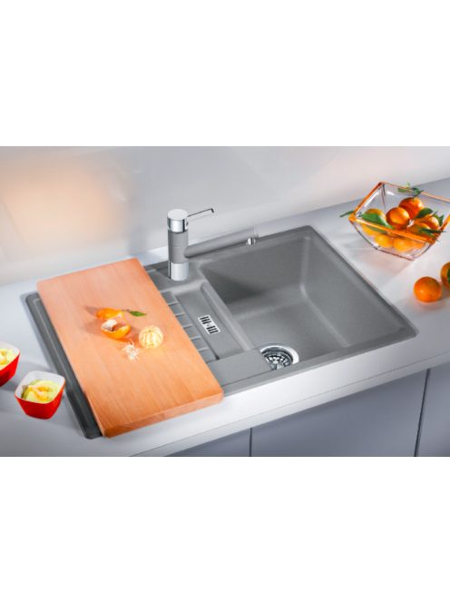 Blanco Zia 45 S egymedencés gránit mosogató csepegtetővel 78x50 cm, antracit 514732