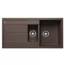  Blanco Metra 6 S két medencés gránit mosogató csepegtetővel 100x50 cm, kávé 515046
