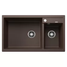   Blanco Metra 9 két medencés gránit mosogató lefolyógarnitúrával 86x50 cm, balos / kávé 515050