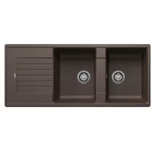   Blanco Zia 8 S kétmedencés gránit mosogató csepegtetővel 116x50 cm, kávé 515602