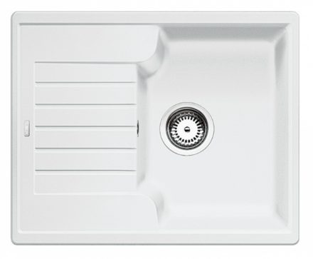 Blanco Zia 40 S gránit mosogató csepegtetővel 61,5x50 cm és lefolyó garnitúrával, fehér 516922