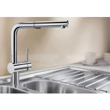   Blanco Linus-S Vario kihúzható zuhanyfejes magasnyomású mosogató csaptelep, króm 518406
