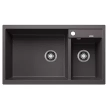   Blanco Metra 9 két medencés gránit mosogató lefolyógarnitúrával 86x50 cm, balos / palaszürke 518886