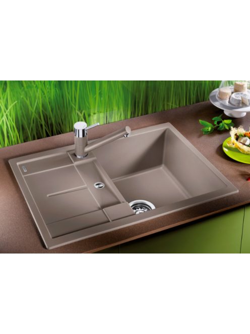 Blanco Metra 45 S Compact egymedencés gránit mosogató csepegtetővel 68x50 cm, tartufo 519569