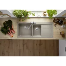   Blanco Naya 8 S Silgranit két medencés 116x50 cm mosogató, balos/tartufo 519660