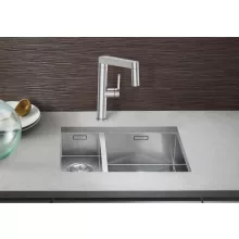   Blanco Zerox 340/180-U jobbos két medencés rozsdamentes acél mosogató 58,5x44 cm, selyemfényű 521614