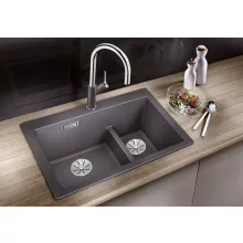   Blanco Pleon 6 Split két medencés 61,5x51 cm gránit mosogató, palaszürke 521690
