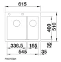 Blanco Pleon 6 Split két medencés 61,5x51 cm gránit mosogató, kávé 521698