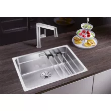   Blanco Etagon 500-IF egymedencés selyemfényű rozsdamentes acél mosogató csepegtető sínekkel, 521840