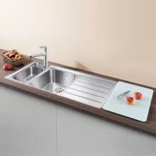   Blanco Axis III 6 S-IF balos rozsdamentes selyemfényű acél mosogató, Excenterrel 522105