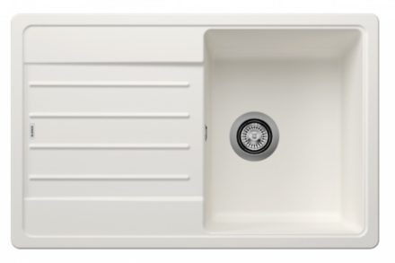 Blanco Legra 45 S gránit mosogató csepegtető felülettel 78x50 cm és lefolyógarnitúrával, fehér 522203
