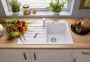 Blanco Legra 45 S gránit mosogató csepegtető felülettel 78x50 cm és lefolyógarnitúrával, fehér 522203