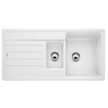   Blanco Legra 6 S két medencés gránit mosogató csepegtető felülettel 100x50 cm, fehér 522209