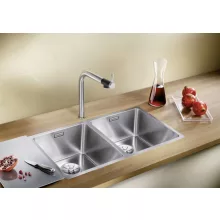   Blanco Andano 340/340-IF rozsdamentes acél mosogató, selyemfényű 522981