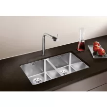   Blanco Andano 340/340-U rozsdamentes acél mosogató, selyemfényű 522983