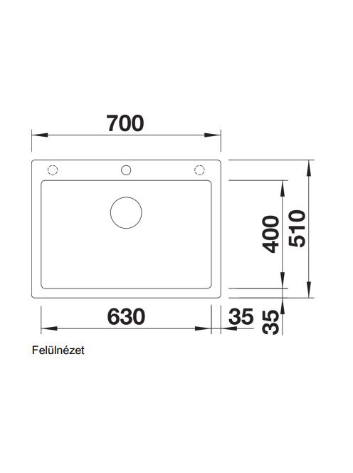 Blanco Pleon 8 egymedencés gránit mosogató 70x51 cm, tartufo 523050