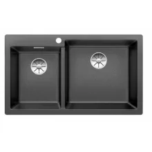   Blanco Pleon 9 két medencés gránit mosogató lefolyógarnitúrával 86x50 cm, jobbos / antracit 523057
