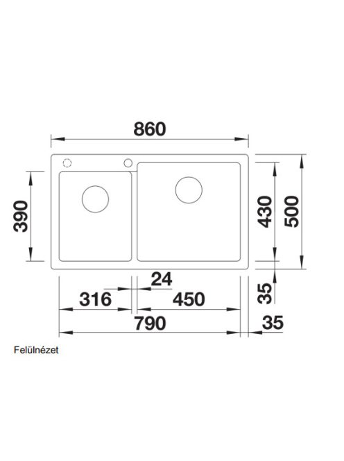Blanco Pleon 9 PD alumetál mosogató 523059
