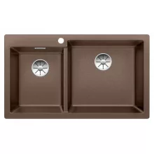   Blanco Pleon 9 két medencés gránit mosogató lefolyógarnitúrával 86x50 cm, jobbos / kávé 523066