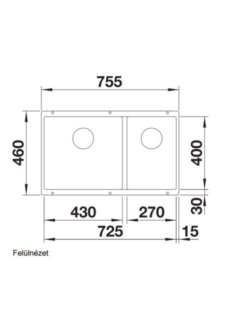 Blanco Subline 430/270-U kétmedencés gránit mosogató 75,5x46 cm balos / kávé 523160