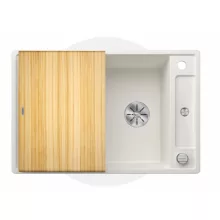   Blanco Axia III 45 S egymedencés gránit mosogató fa vágódeszkával 78x51 cm, fehér 523177