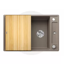   Blanco Axia III 45 S egymedencés gránit mosogató fa vágódeszkával 78x51 cm, tartufo 523180