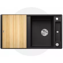  Blanco Axia III 5 S antracit Silgránit mosogató 91,5x51 cm excenterrel, fa vágódeszkával és szűrőkosárral 523205