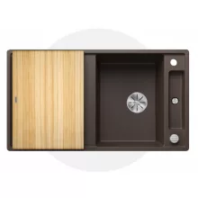   Blanco Axia III 5 S kávé Silgránit mosogató 91,5x51 cm excenterrel, fa vágódeszkával 523214