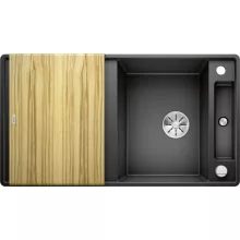   Blanco Axia III 5 S-F Silgránit mosogató excenterrel, fa vágódeszkával, antracit 523225