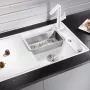 Blanco Axia III 5 S-F Silgránit mosogató excenterrel, fa vágódeszkával, fehér 523228