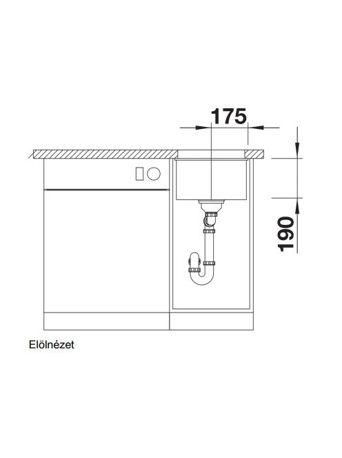 Blanco Subline 320-U gránit mosogató 35x46 cm, lefolyógarnitúrával és rögzítővel, fehér 523410