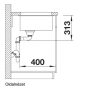 Blanco Subline 400-U egymedencés gránit mosogató lefolyógarnitúrával 43x46 cm, antracit 523422