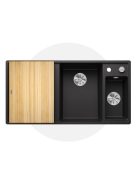 Blanco Axia III 6 S két medencés gránit mosogató 100x51 cm fa vágódeszkával, jobbos / antracit 523462