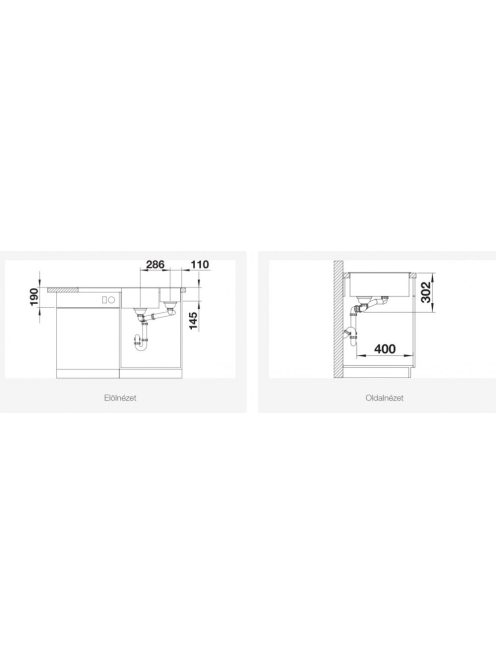 Blanco Axia III 6 S két medencés gránit mosogató 100x51 cm fa vágódeszkával, jobbos / antracit 523462