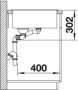 Blanco Axia III 6 S két medencés gránit mosogató 100x51 cm fa vágódeszkával, jobbos / fehér 523466