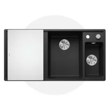   Blanco Axia III 6 S két medencés gránit mosogató 100x51 cm üveg vágódeszka, jobbos / antracit 523472