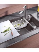Blanco Axia III 6 S két medencés gránit mosogató 100x51 cm üveg vágódeszával, jobbos / palaszürke 523473