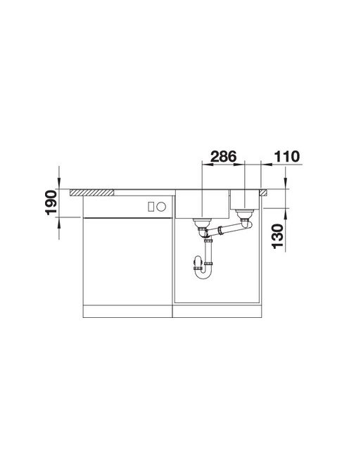 Blanco Axia III 6 S két medencés gránit mosogató 100x51 cm üveg vágódeszával, jobbos / palaszürke 523473
