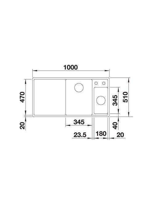 Blanco Axia III 6 S két medencés gránit mosogató 100x51 cm üveg vágódeszával, jobbos / palaszürke 523473