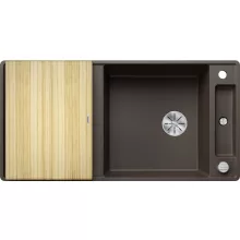   Blanco Axia III XL 6 S-F Silgránit mosogató excenterrel, fa vágódeszkával, kávé 523525