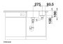 Blanco Subline 340/160-U két medencés gránit mosogató 55,5x46 cm, balos/ palaszürke 523549