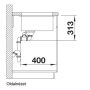 Blanco Subline 340/160-U két medencés gránit mosogató 55,5x46 cm, balos / fehér 523552