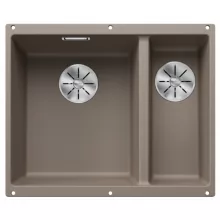  Blanco Subline 340/160-U két medencés gránit mosogató 55,5x46 cm, balos / tartufo 523556