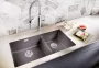 Blanco Subline 480/320-U két medencés gránit mosogató 85,5x46 cm kiegészítőkkel, palaszürke 523585